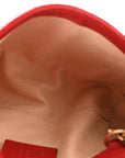 Calfskin Matelasse Super Mini GG Marmont Shoulder Bag Hibiscus Red