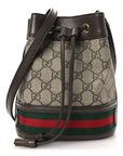 GG Supreme Monogram Web Mini Ophidia Bucket Bag Brown