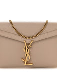 Grain De Poudre Monogram Cassandra Chain Wallet Dark Beige