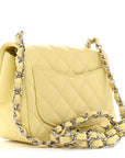 Lambskin Quilted Mini Square Flap Yellow