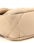 Shiny Goatskin Quilted Medium CHNL 19 Flap Beige