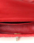 Tweed Quilted Mini Rectangular Flap Red