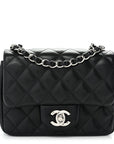 Lambskin Quilted Mini Square Flap Black