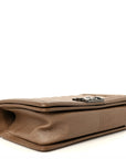 Metallic Calfskin Quilted Medium Boy Flap Taupe