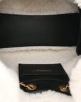 Crumpled Sheepskin Shearling Quilted Small CHNL 25 Handbag Black White