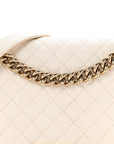 Caviar Quilted New Medium Boy Flap White