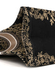Canvas Embroidered Large Ornamental Cornely Book Tote Black Beige