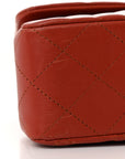Lambskin Quilted Small Double Flap Red
