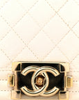 Caviar Quilted New Medium Boy Flap White