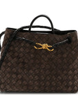 Suede Intrecciato Medium Andiamo Shoulder Bag Fondant