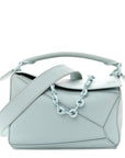 Grained Calfskin Small Puzzle Bag Aquamarine