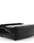 Calfskin Y Quilted Monogram Monochrome Toy Loulou Crossbody Bag Black