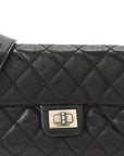Glazed Calfskin Quilted 2.55 Reissue Flap Belt Bag Clutch 85 34 Black
