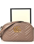 Calfskin Matelasse Small GG Marmont Chain Shoulder Bag Porcelain Rose