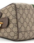 GG Supreme Monogram Web Small Ophidia Top Handle Bag Beige Ebony