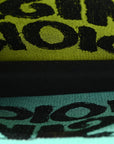Canvas Embroidered Medium Miss D1OR Graffiti Book Tote Green Blue