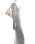 Lambskin Quilted Medium Double Flap Light Pink