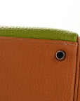 Fjord Togo Tri-Color Kelly Retourne 32 Vert Anis Gold Vert Olive