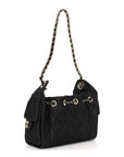 Denim Quilted Mini CHNL 25 Handbag Dark Blue