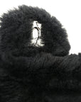 Shearling Quilted Medium Single Flap Black