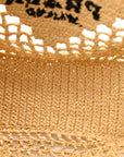 Yarn Raffia Effect Crochet Logo Embroidered Small Tote Bag Naturale