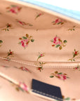 Denim Matelasse Mini Pearly GG Marmont Shoulder Bag Blue