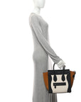 Baby Grained Calfskin Nubuck Micro Tri-Color Luggage White