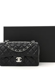 Lambskin Quilted Mini Rectangular Flap Black