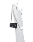Lambskin Quilted Mini Rectangular Flap Black