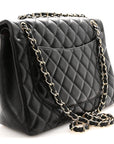 Lambskin Quilted Maxi Double Flap Black