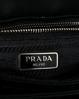 Saffiano Tessuto Nylon Chain Shoulder Bag Black