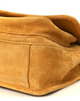 Suede Monogram Medium Niki Chain Satchel Cheddar