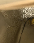 Metallic Crumpled Calfskin Chevron Quilted Mini Square Flap Gold