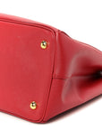 Saffiano Lux Large Double Zip Tote Fuoco