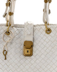 Nappa Intrecciato Small Capri Tote White