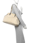 Tessuto Nylon Saffiano Shopping Tote White