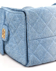 Washed Denim Quilted Small CHNL 25 Handbag Blue