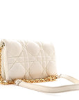Calfskin Macrocannage Mini Caro Bag White