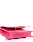 Calfskin Crocodile Embossed La Ceinture Bello Double Tour Belt Bag Pink
