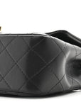 Lambskin Quilted Mini Rectangular Flap Black