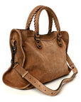 Waxed Suede Calfskin Classic Hardware Medium Le City Camel