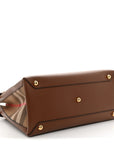 Grainy Calfskin House Check Medium Banner Tote Tan