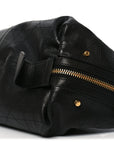 Shiny Grained Calfskin Macrocannage Medium D-Journey Bag Black