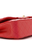 Iridescent Caviar Quilted Medium Double Flap Red