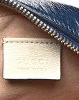 Azalea Calfskin Matelasse Diagonal Mini Torchon GG Marmont Round Shoulder Bag Blue Agata Mystic White