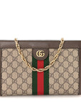 GG Supreme Monogram Web Small Ophidia Chain Shoulder Bag Brown