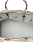 Ostrich Birkin Sellier 25 Gris Perle