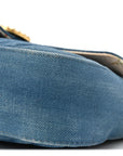 Denim Matelasse Mini Pearly GG Marmont Shoulder Bag Blue