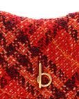 Tweed Check Medium Rocking Horse Crossbody Red Black