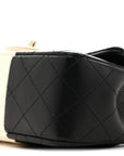 Lambskin Quilted Mini Rectangular Flap Black White